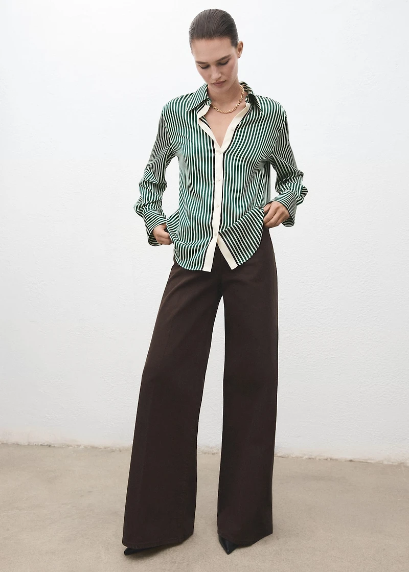 Combined striped shirt