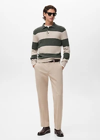 Knitted wool blend polo sweater