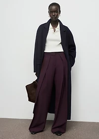 Pleated wide leg trousers