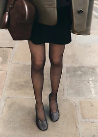 Round-toe leather high-heeled shoes