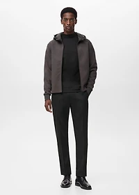 Long-sleeved t-shirt with perkins neck