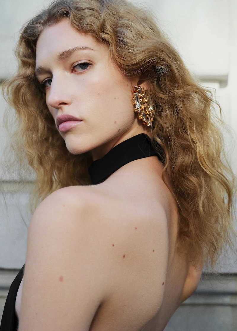 Combined crystal earrings