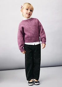 Straight jeans with rhinestone detail