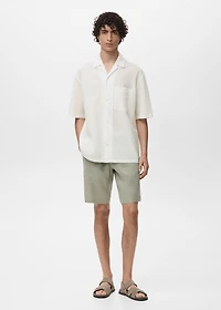 Wrinkled-effect pinstripe shirt