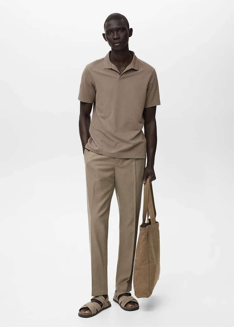 Cotton tapered crop pants