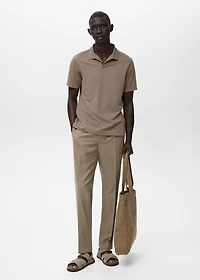 Cotton tapered crop pants