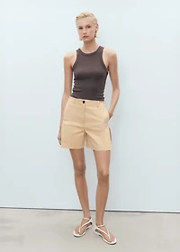 Straight pleated shorts