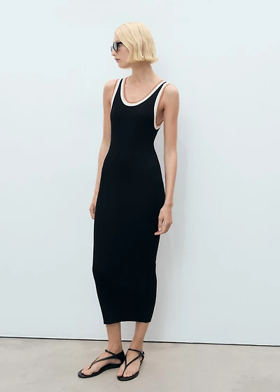 Knitted dress with contrasting details