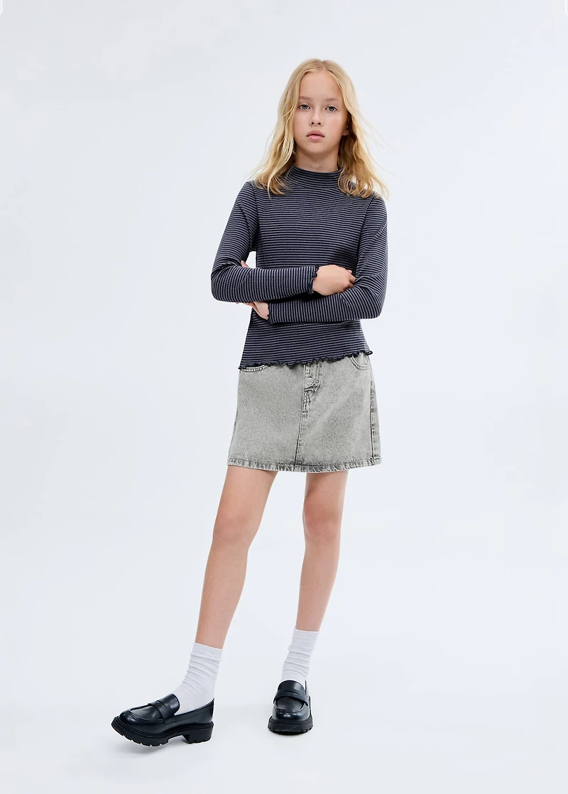 Denim paperbag skirt