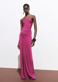 Draped strapless dress