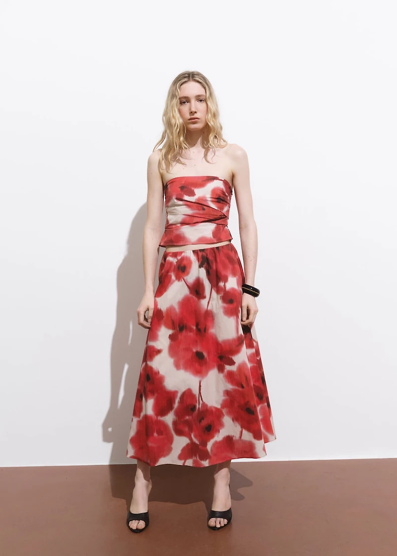 Floral-print bandeau top