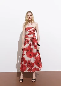 Floral-print bandeau top