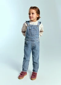 Frills denim dungarees