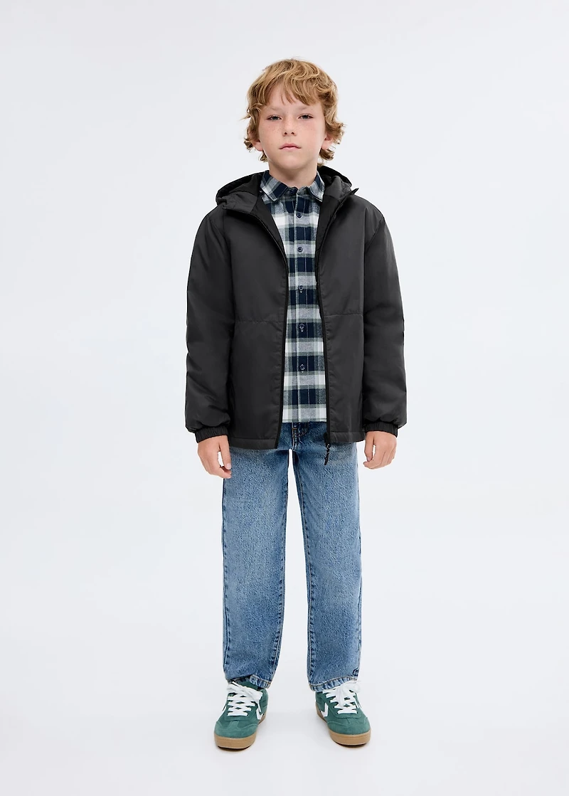 Water-repellent puffer coat