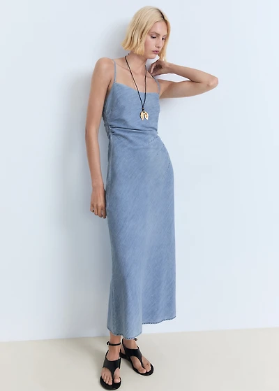 Draped denim dress