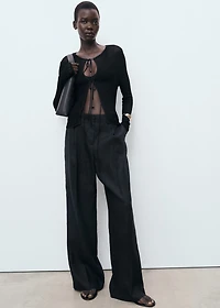 Knitted cardigan with ties