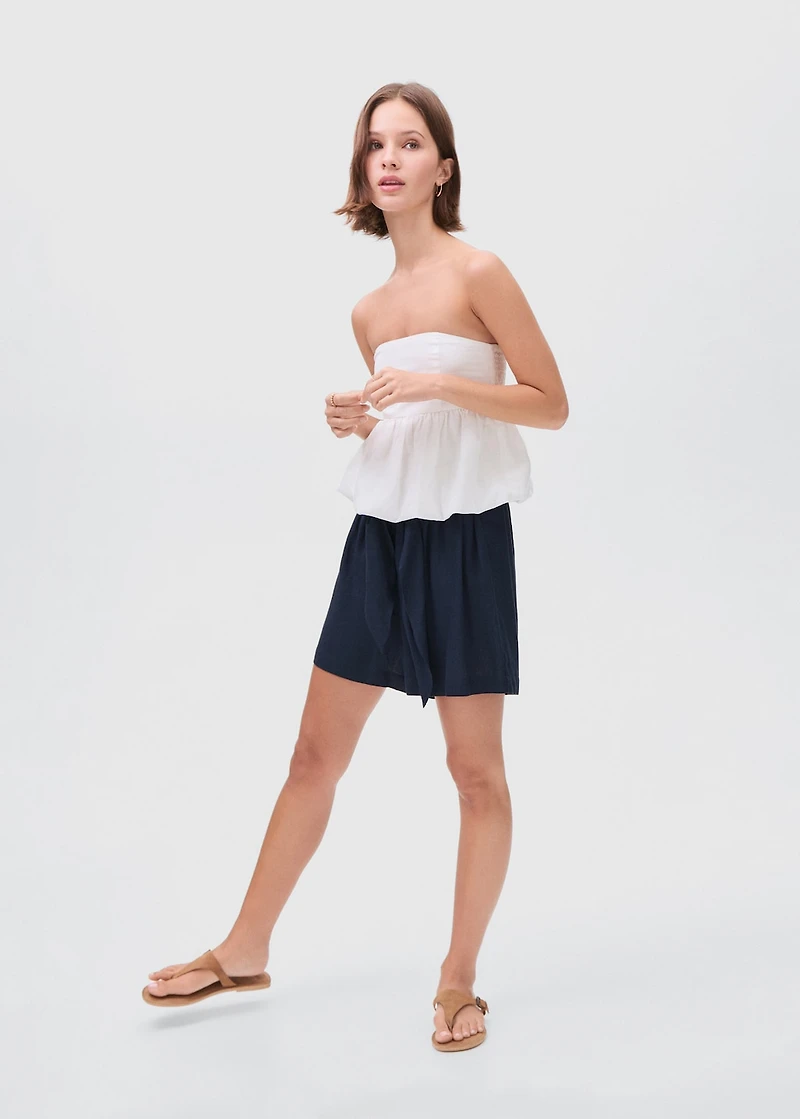 Linen shorts with bow