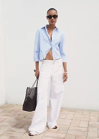 Rhinestone cropped shirt