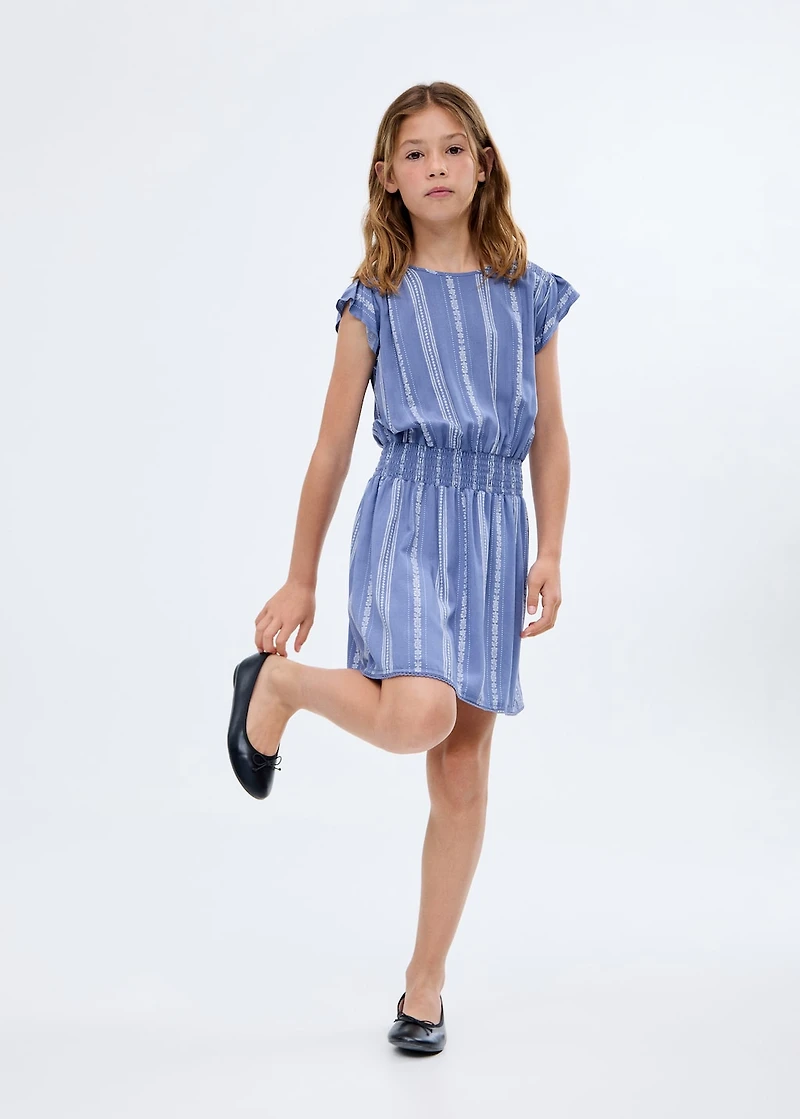 Floral embroidery dress