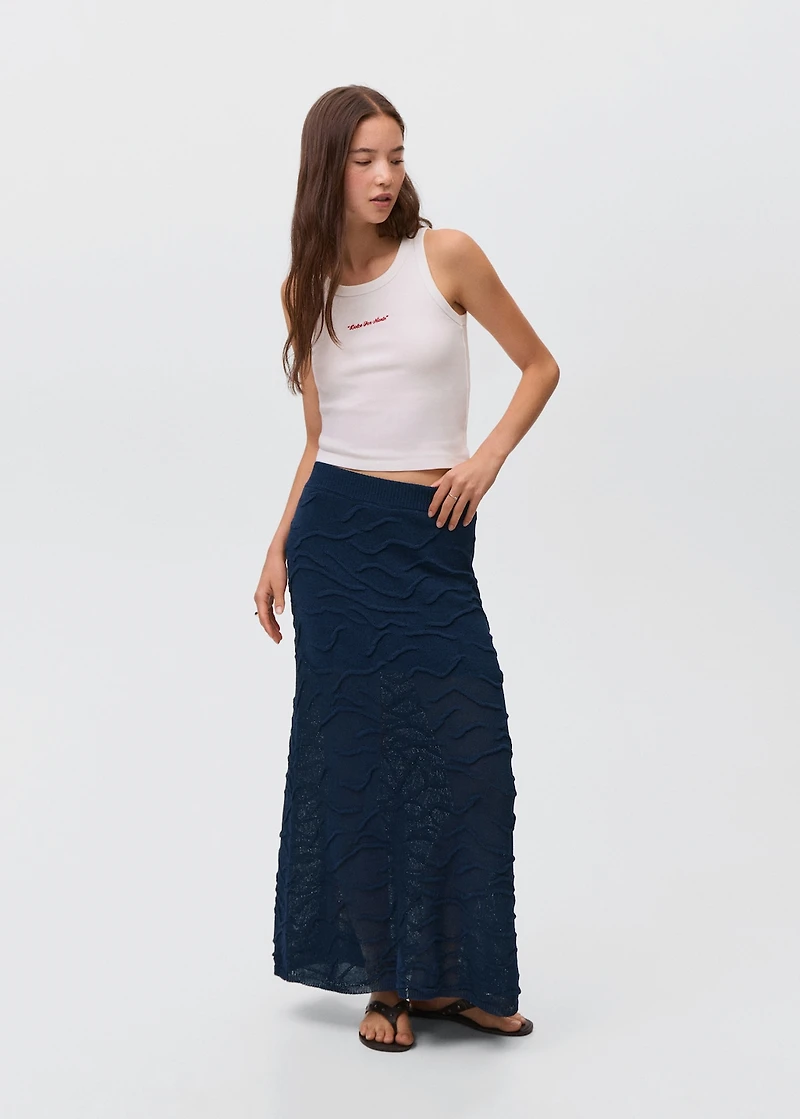 Textured long skirt