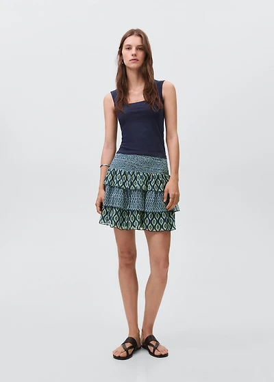 Printed ruffle skirt