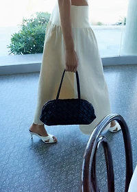 Braided leather shoulder bag