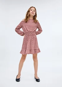 Printed ruched dress