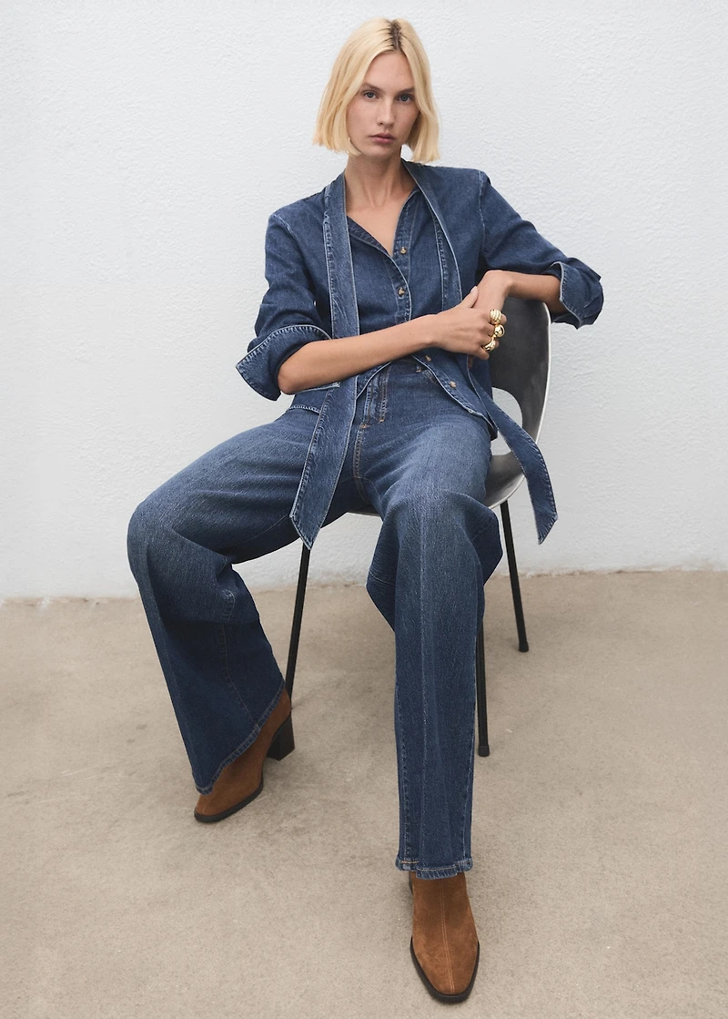 Suede block-heel boots