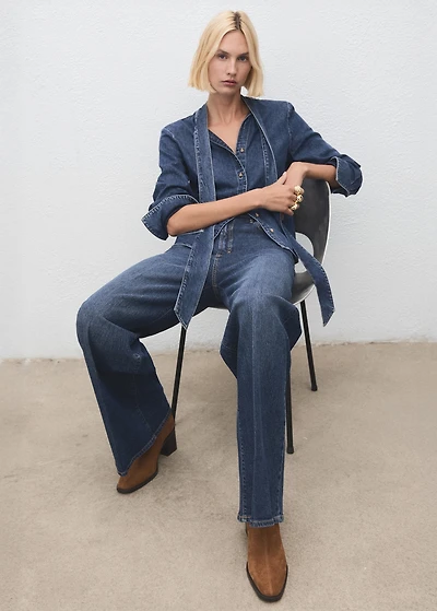 Suede block-heel boots