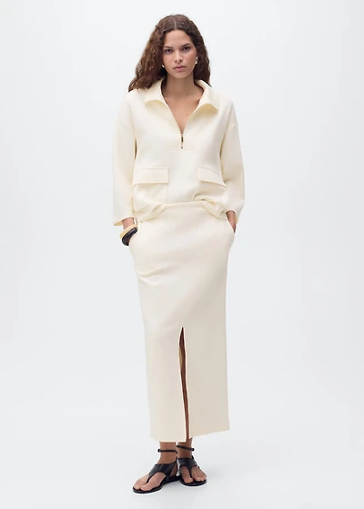 Cotton skirt with opening