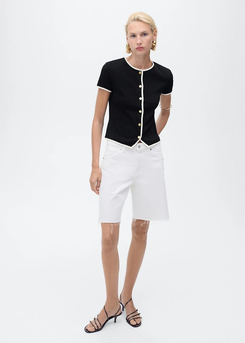 Cotton t-shirt with contrasting trim