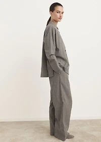 Two-piece cotton pajamas gingham check