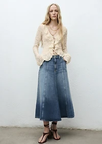 Lace blouse with ruffles