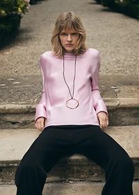 Satin blouse with draped back