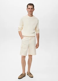 Cotton lyocell cargo bermuda shorts