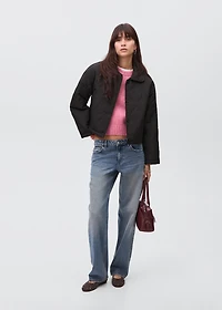 Quilted barn jacket with buttons