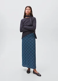 Checked long skirt