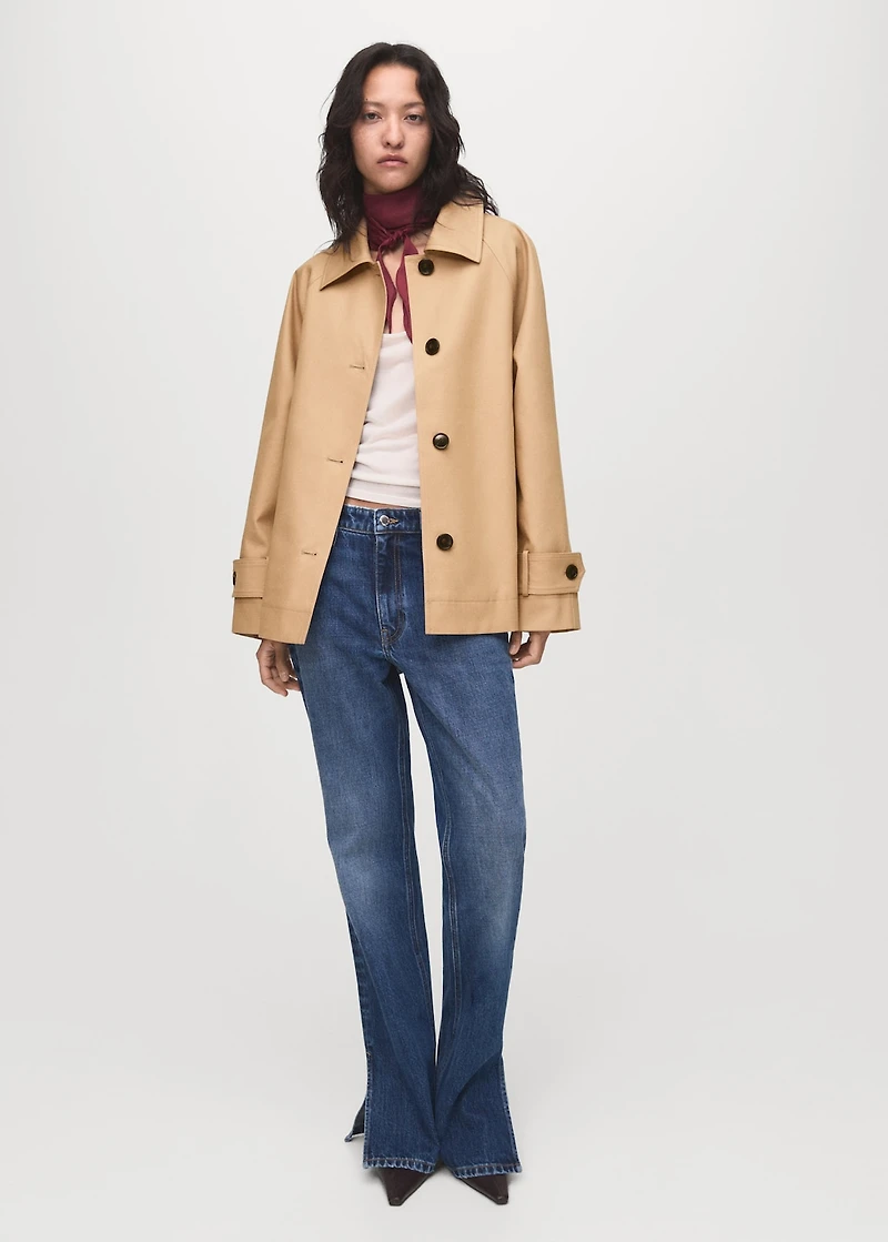 Oversized barn jacket with epaulettes