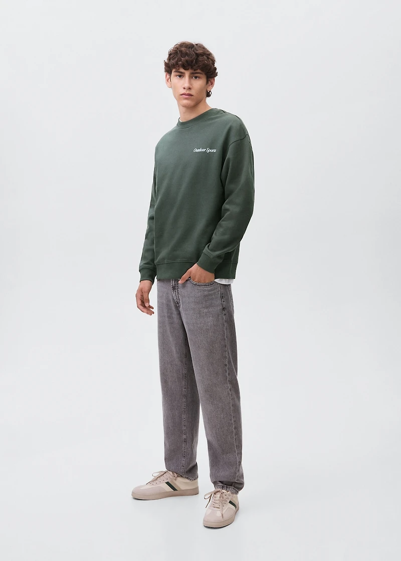 Printed embroidered sweatshirt