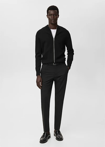 Zipped knit cardigan