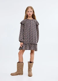 Ruffled printed dress