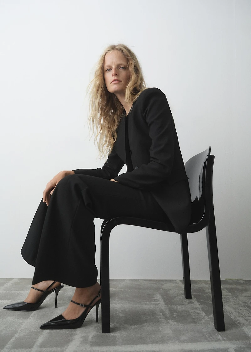 Patent leather shoes with straps and buckle