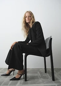 Patent leather shoes with straps and buckle