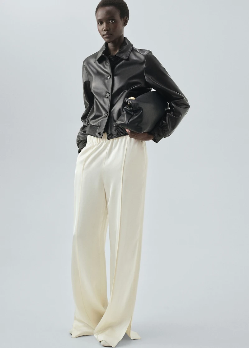 100% leather bomber jacket