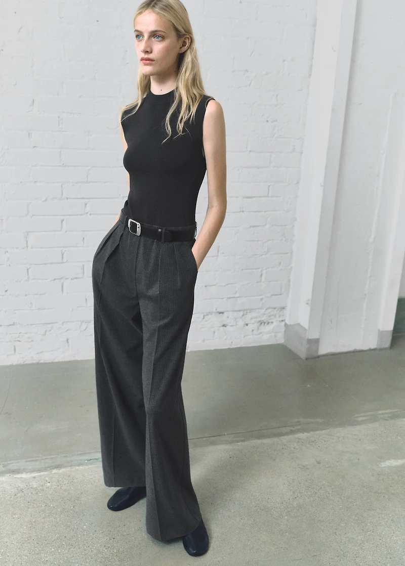 Pinstripe jumpsuit combination