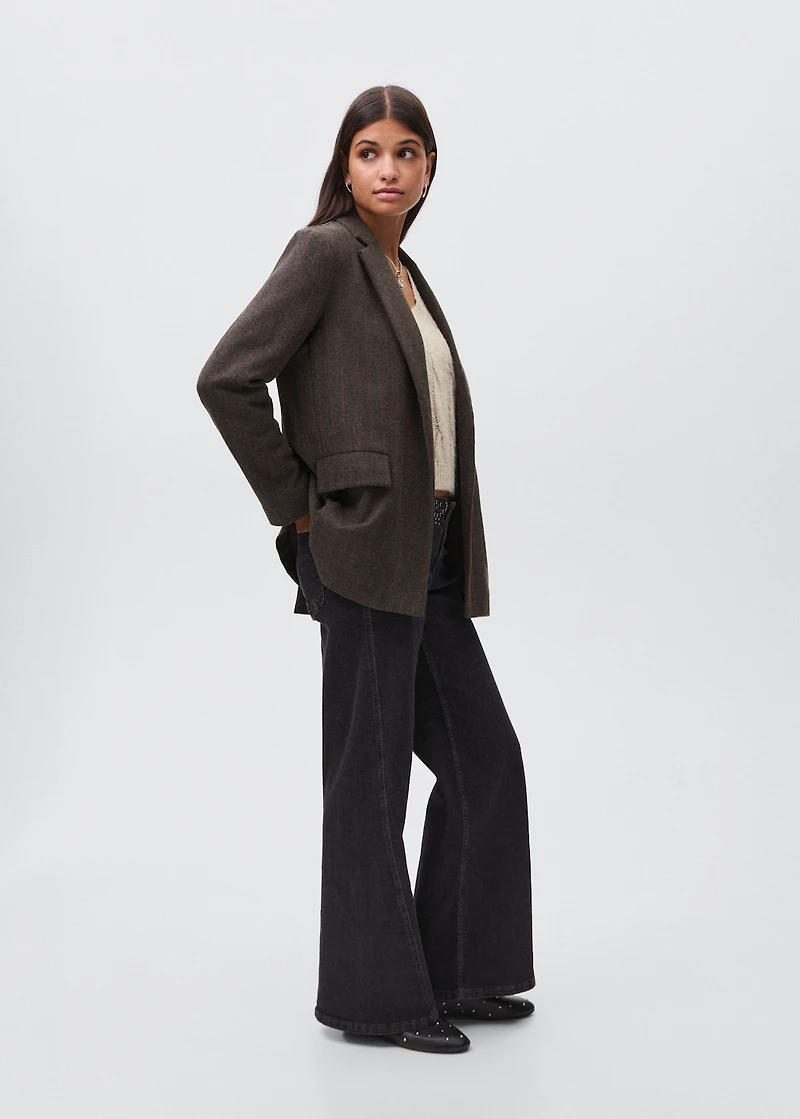 Herringbone wool blazer