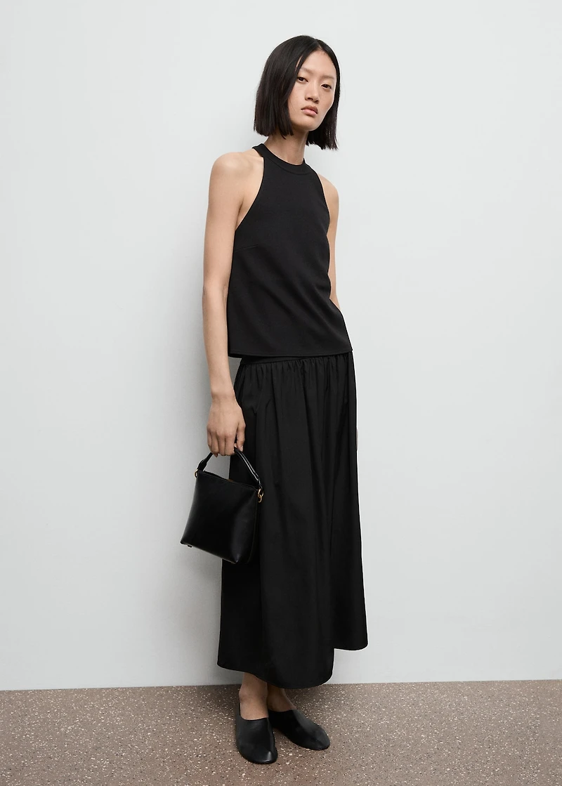 Halter top with low-cut back