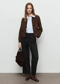 High-waist straight pants