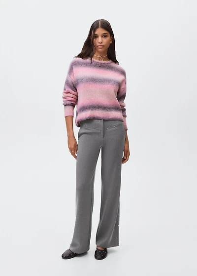 Low-waist studded pants