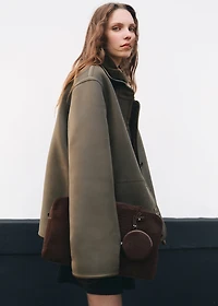 Medium suede bowling bag